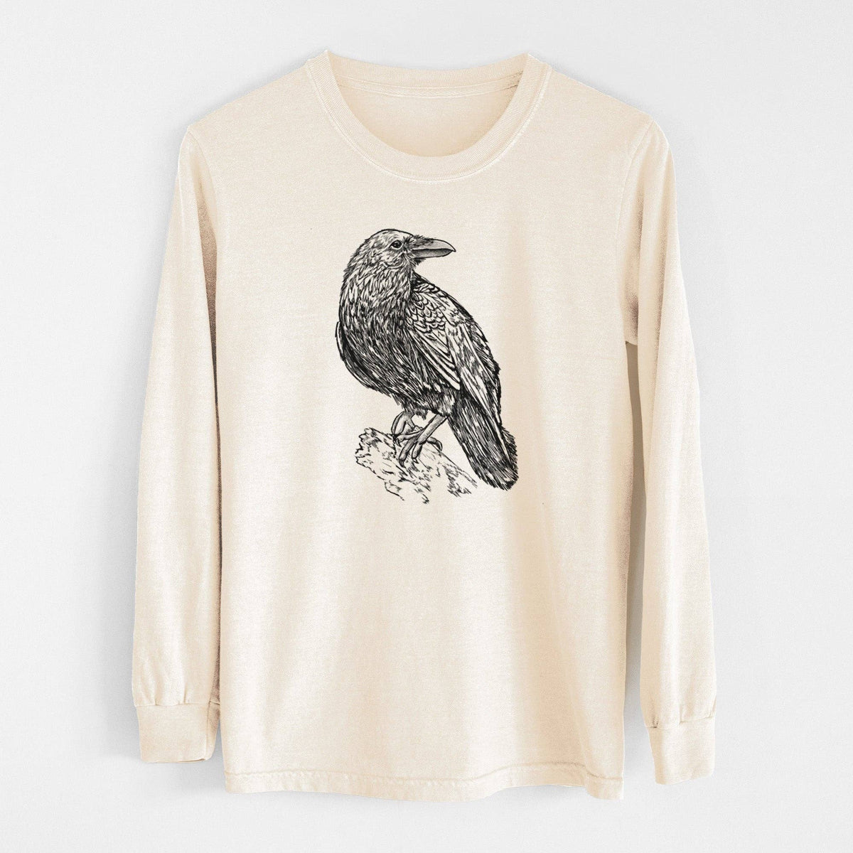 BeCause/Corvus corax - Common Raven - Heavyweight 100% Cotton Long Sleeve
