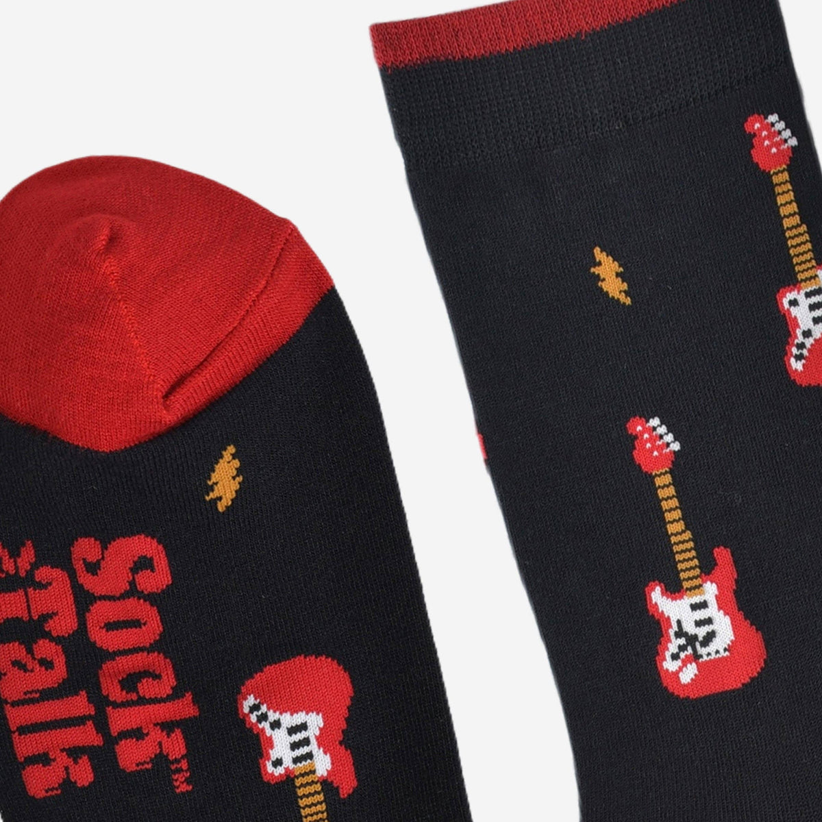 Sock Talk/Men&#39;s Bamboo Socks - Black/Red, Electric Guitar