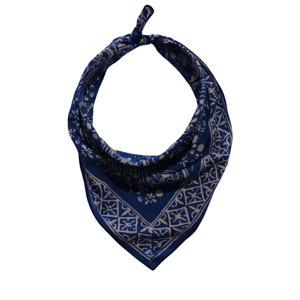 Kasih Coop/Hand Dyed Batik Bandana, 100% Soft Cotton, Tidal Flow, Blue