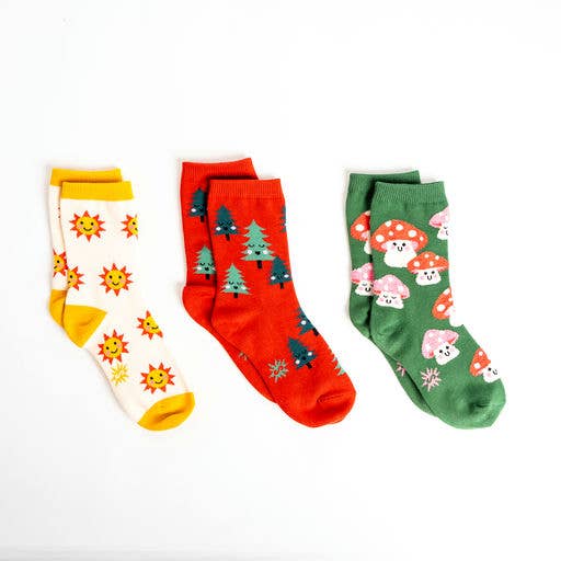 Sock it to Me/Junior Crew Sock Pack: Mellow Mushrooms