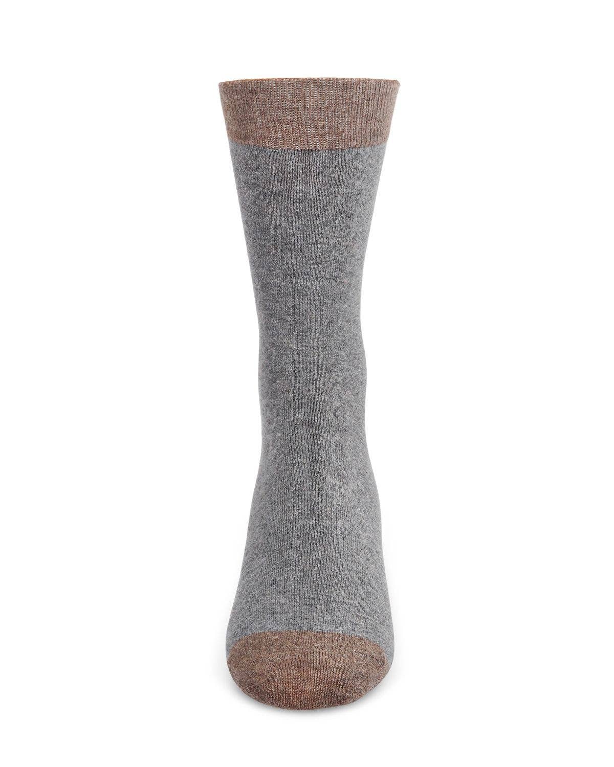 Memoi/Men's Fancy Heels Luxuriously Soft Cashmere Blend Crew Sock