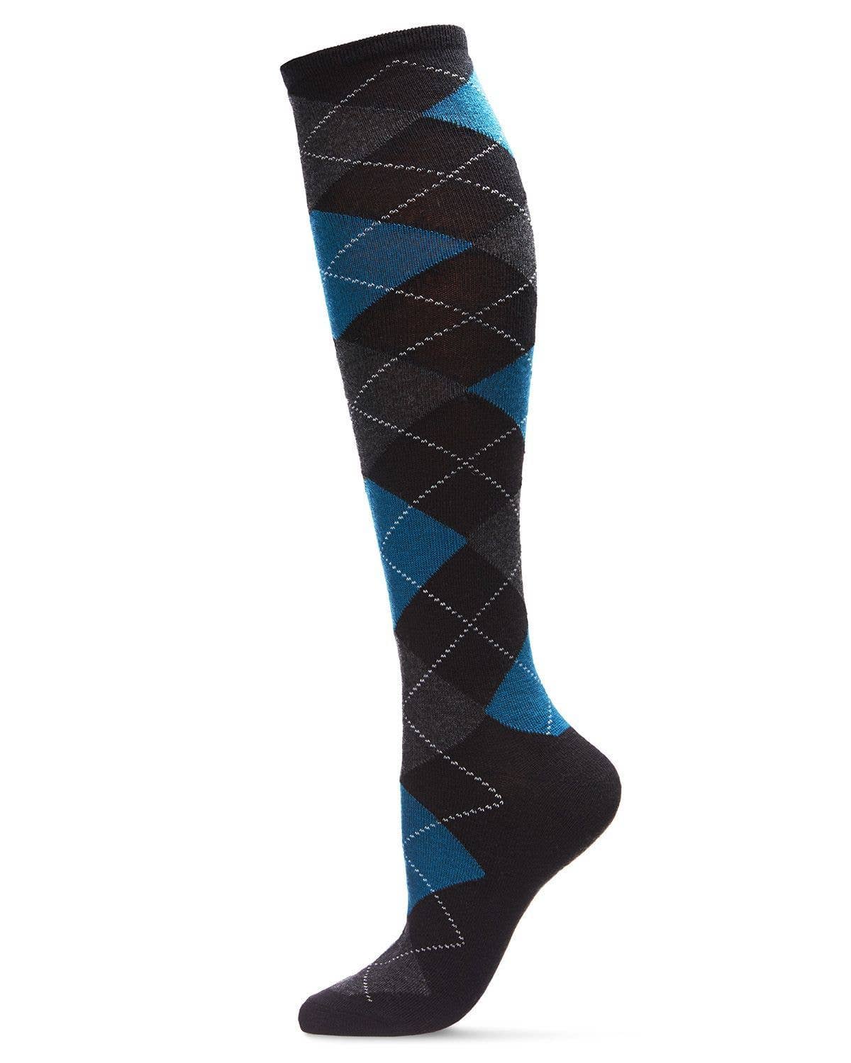 MeMoi Argyle Shades Cashmere Blend Knee High Sock