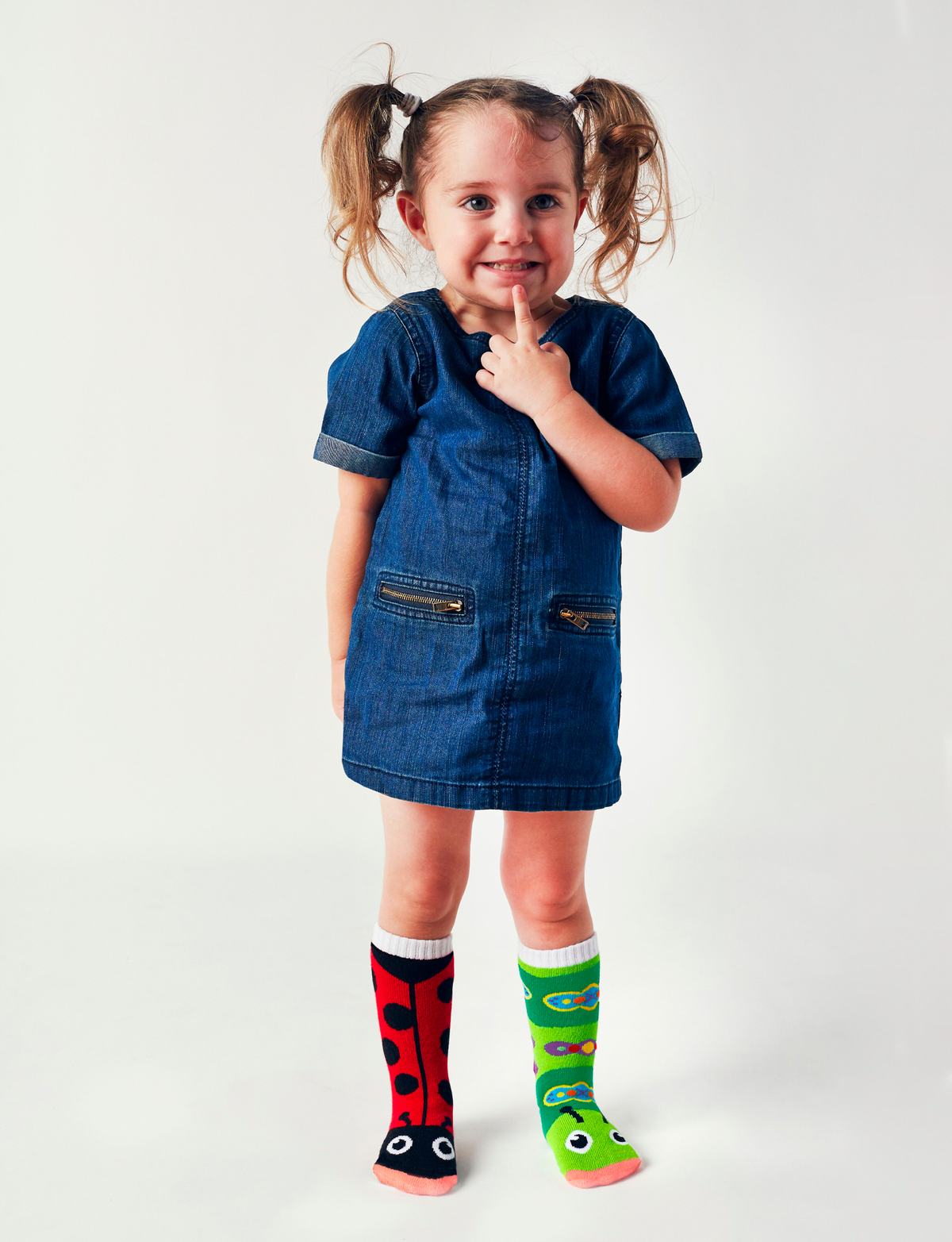 Pals/Ladybug & Caterpillar Fun Mismatched Non-Slip Kids Socks