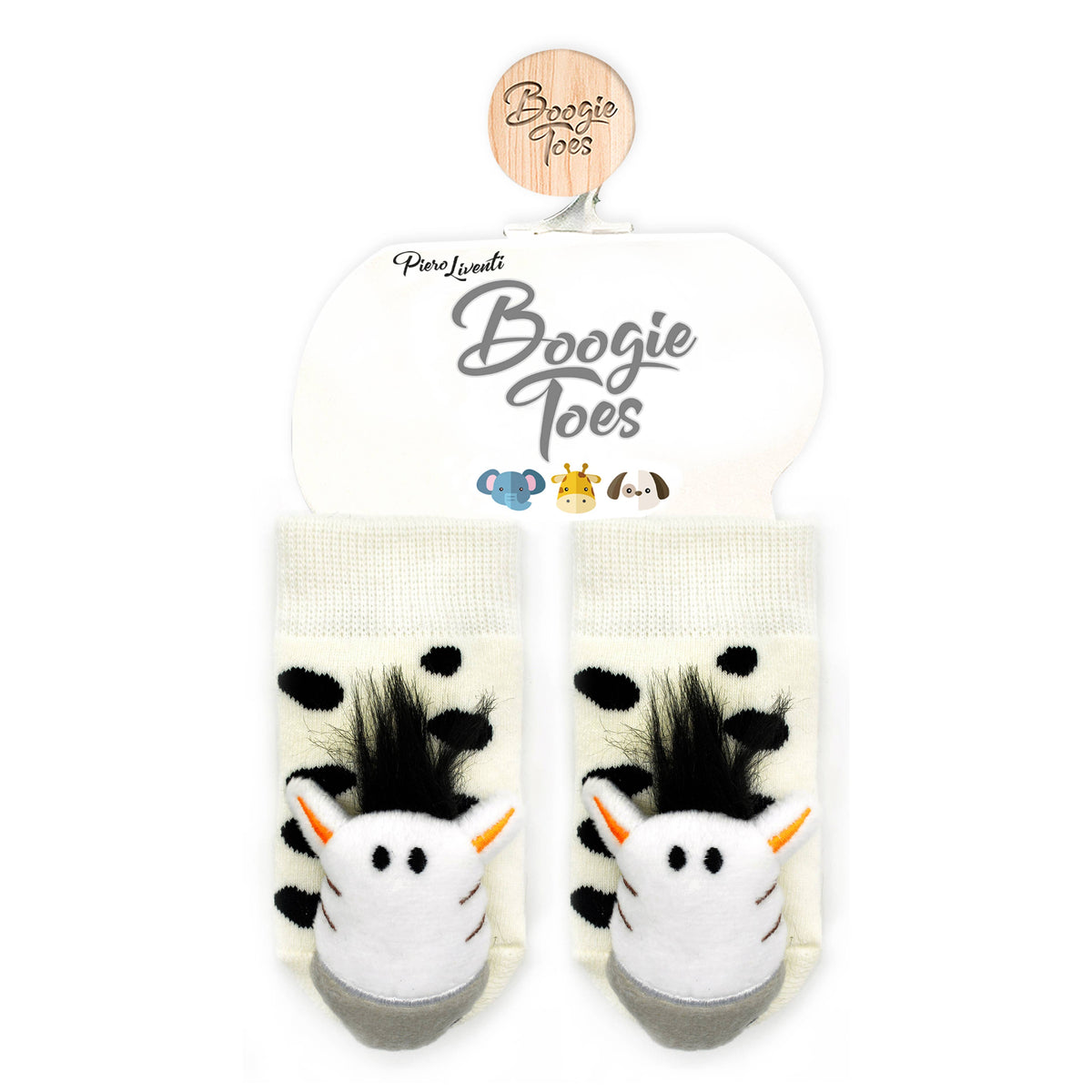 Liventi/Playful Zebra Boogie Toes Rattle Socks