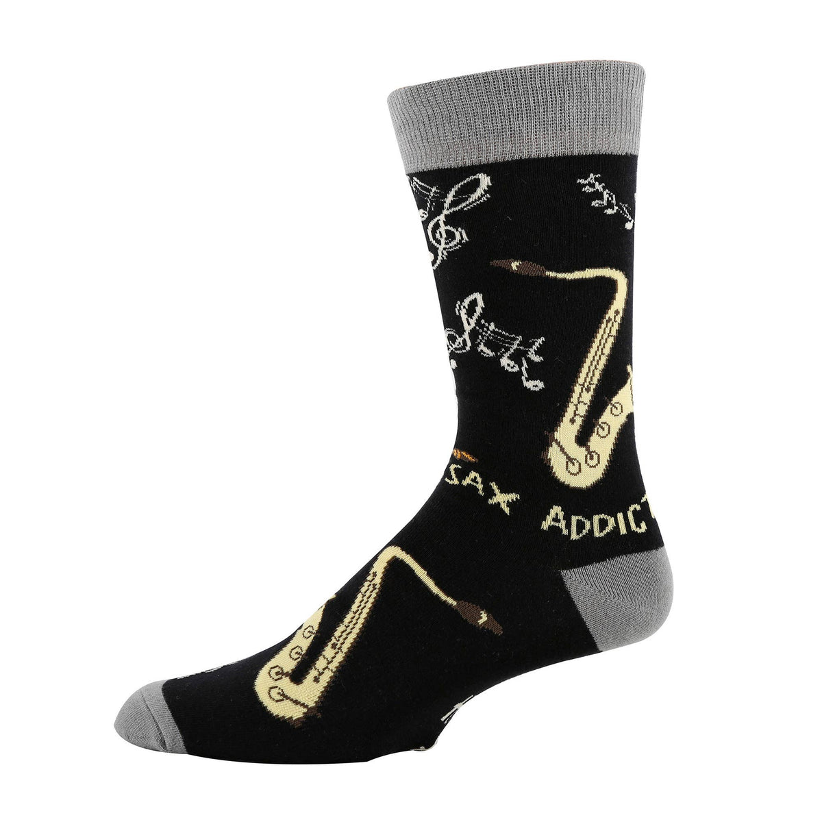 Oooh Yeah!//Sax Addict | Men&#39;s Funny Cotton Crew Socks