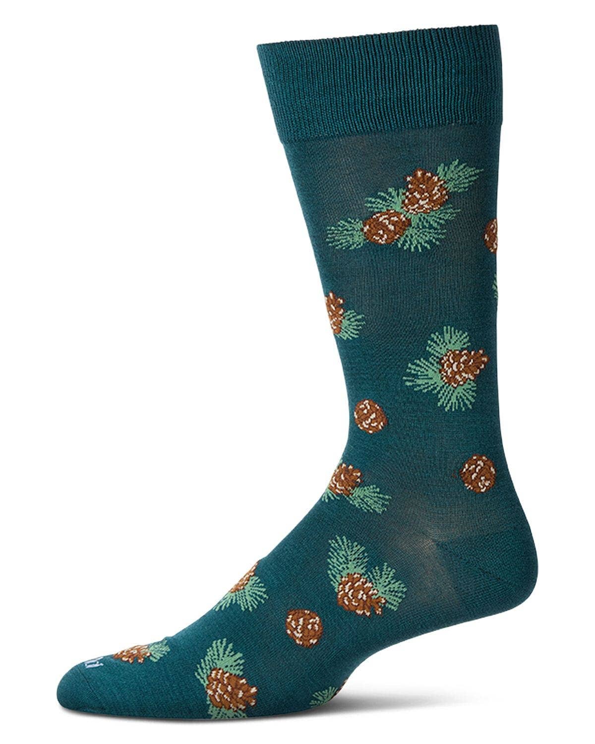 Memoi/Pinecones Men`s Bamboo Crew