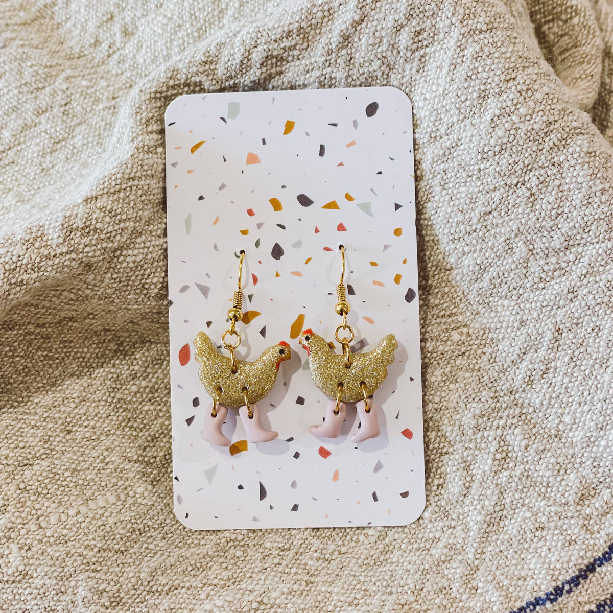 Sydni Carlson Art/Chickens with Boots Earrings