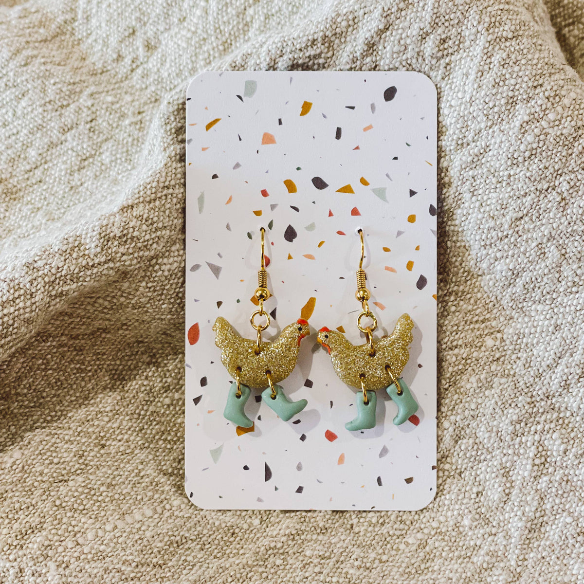 Sydni Carlson Art/Chickens with Boots Earrings