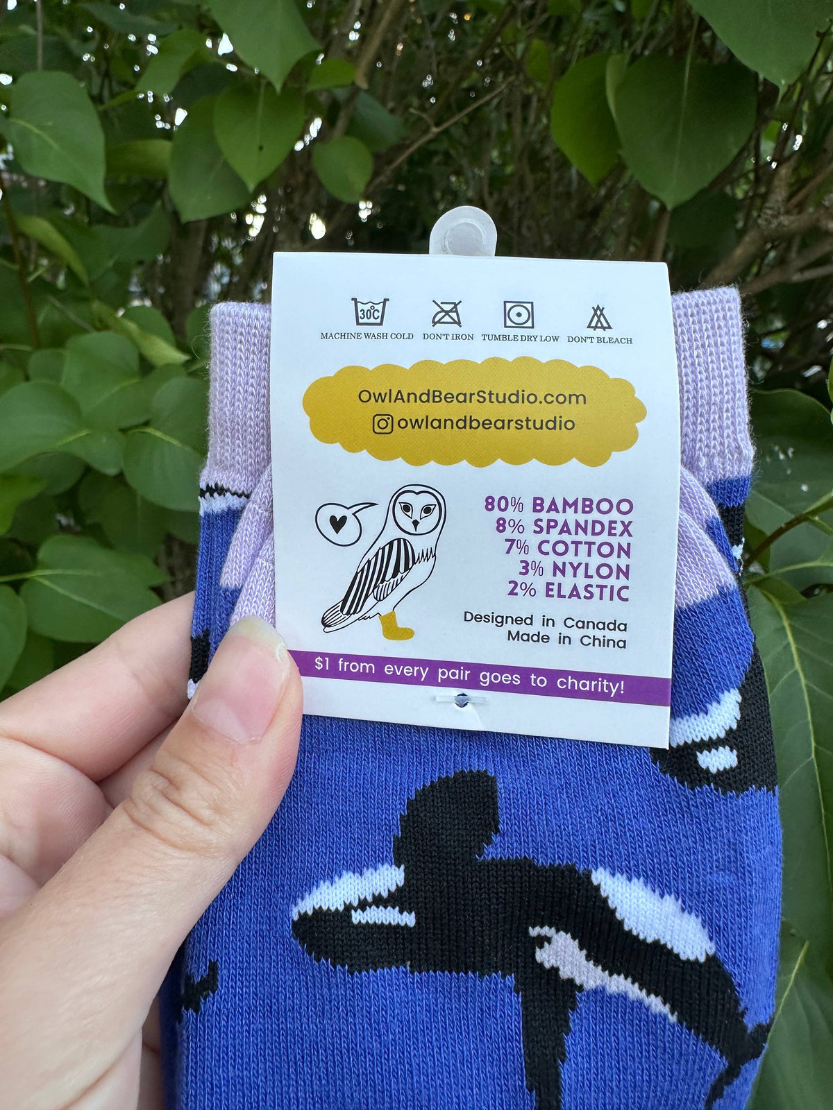 Owl and Bear/Orca Whale Socks - $1 to Charity! - 80% Bamboo