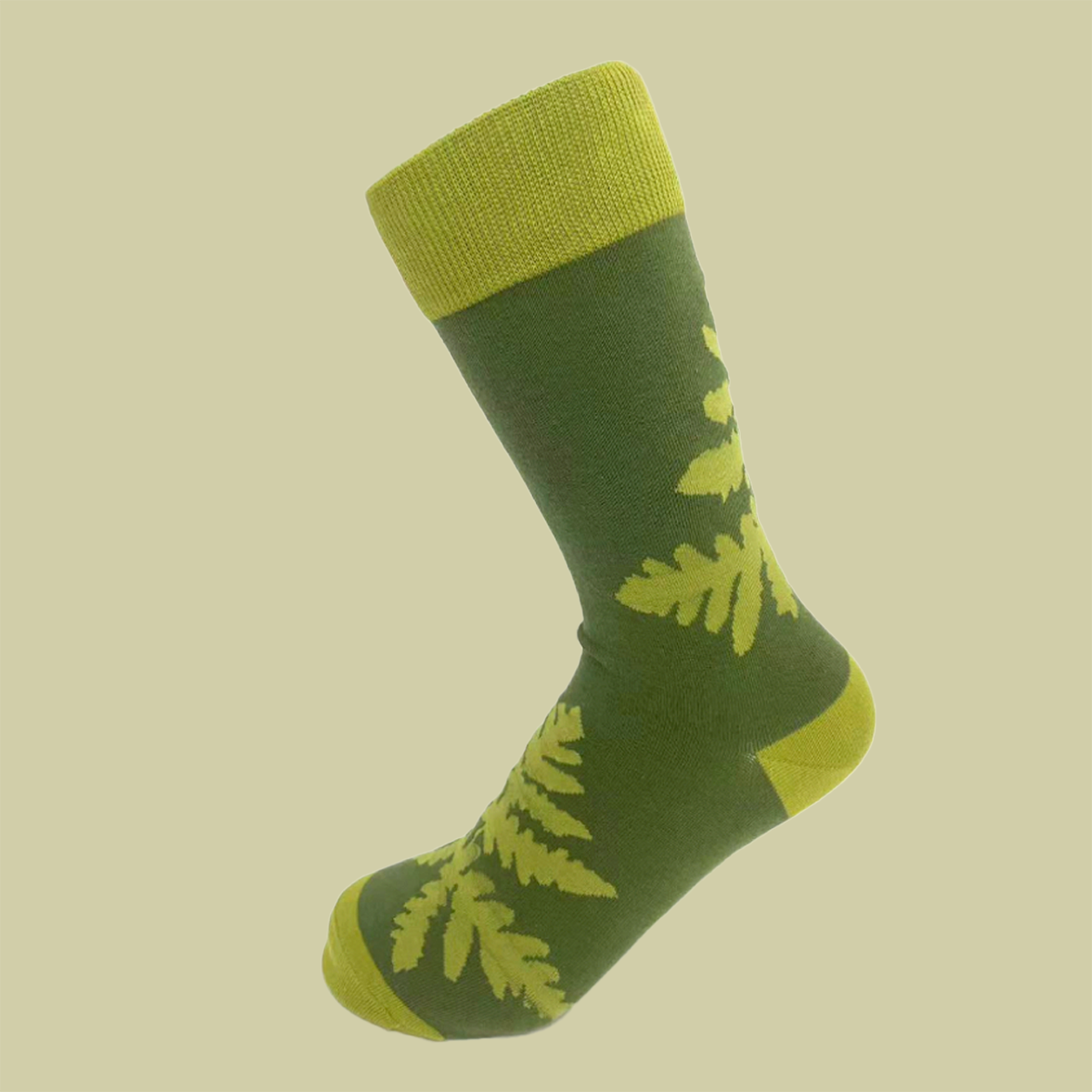 Mustard Beetle/Crew Socks: Fern