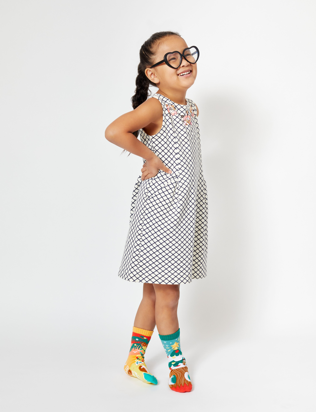 Pals/Christmas Trees Piney & Coco - Mismatched Non-Slip Kid Socks