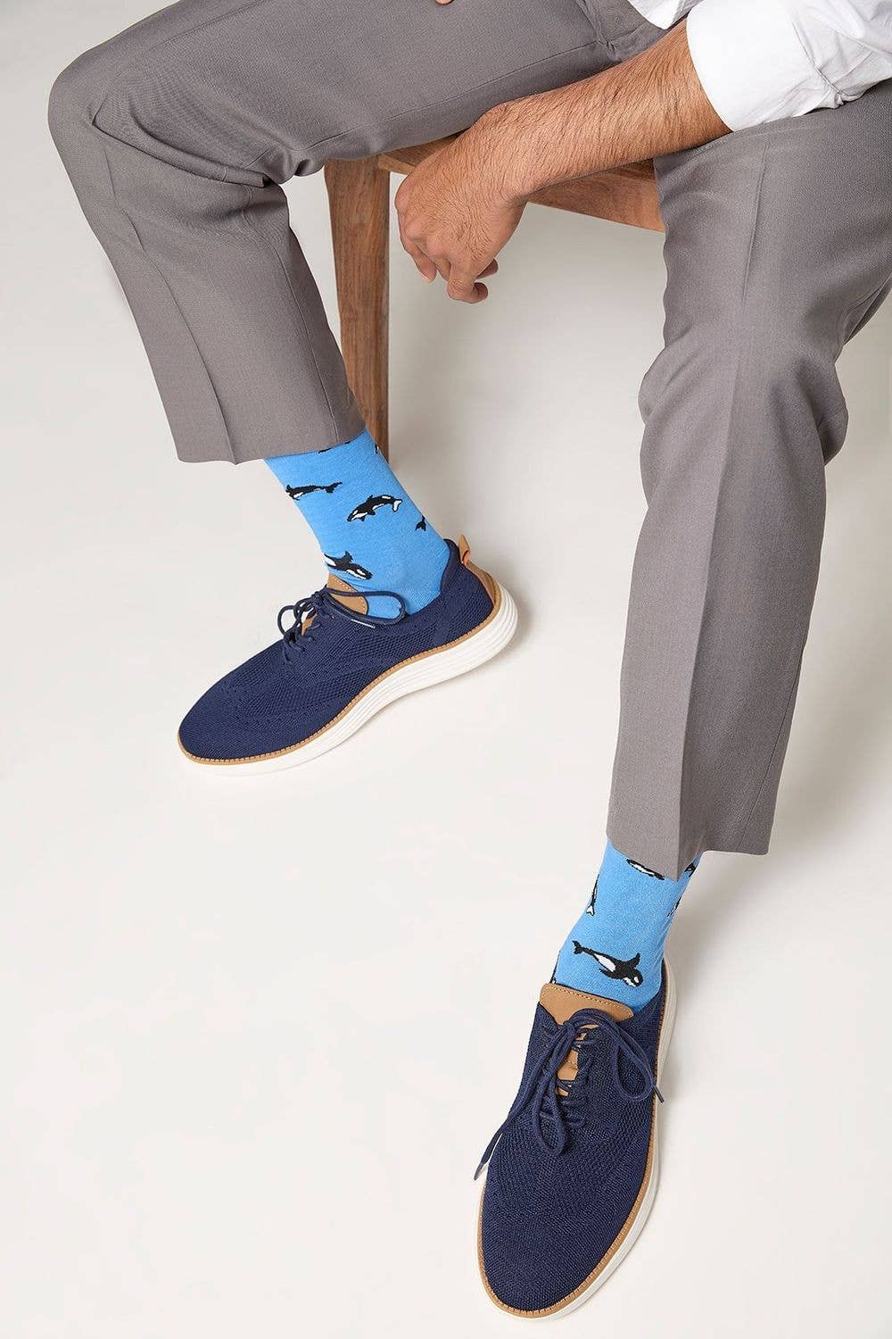 Memoi/Men's Whales Rayon From Bamboo Crew Socks