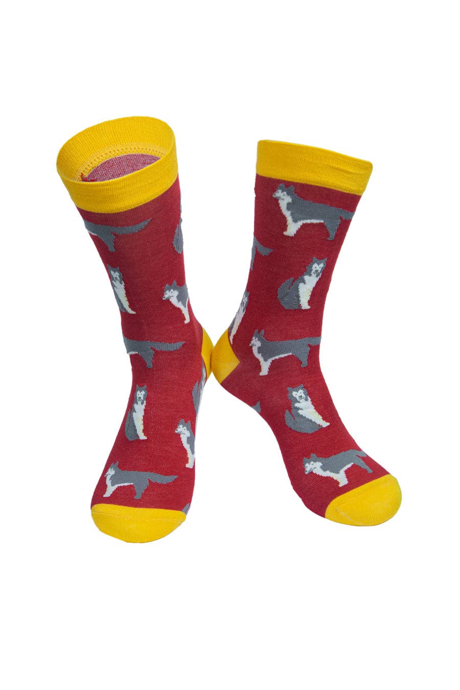 Sock Talk/Mens Bamboo Dog Socks Siberian Husky Huskies Novelty Socks-SALE