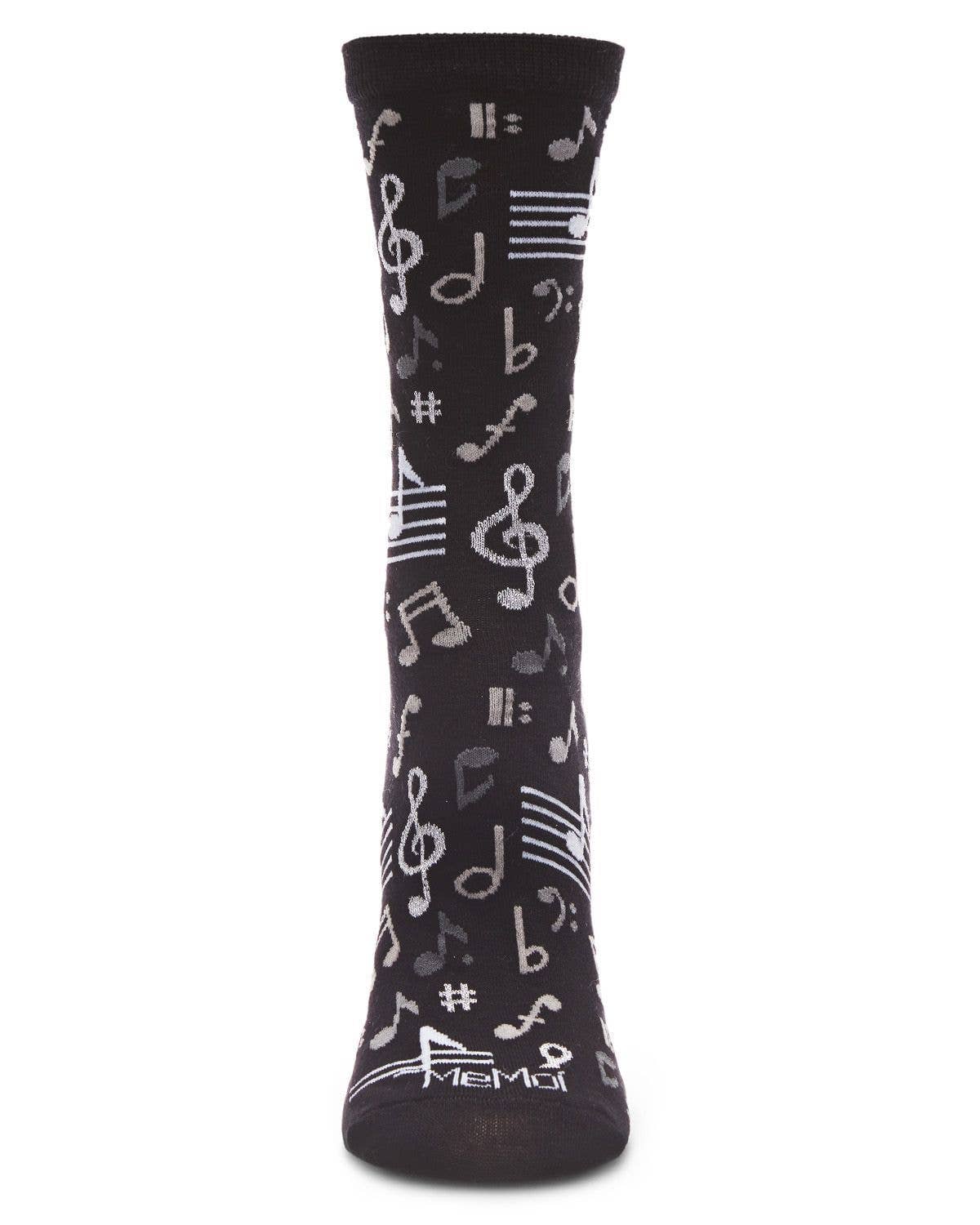 Memoi Musical Notes Crew Sock