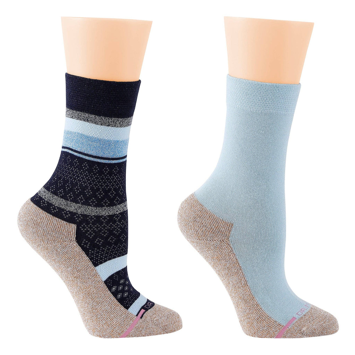 Dr. Motion/Multi Stripe Texture | Comfort Top Half-Cushion Socks For Women