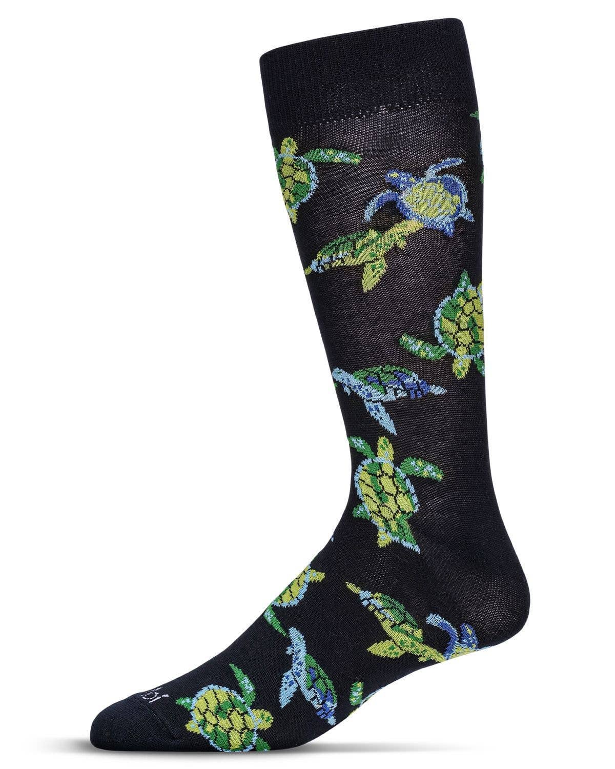 Memoi Men&#39;s Turtles Bamboo Crew Socks