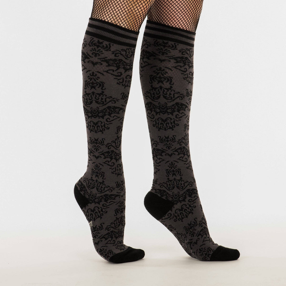 Foot Clothes/Bat Damask Knee High Socks