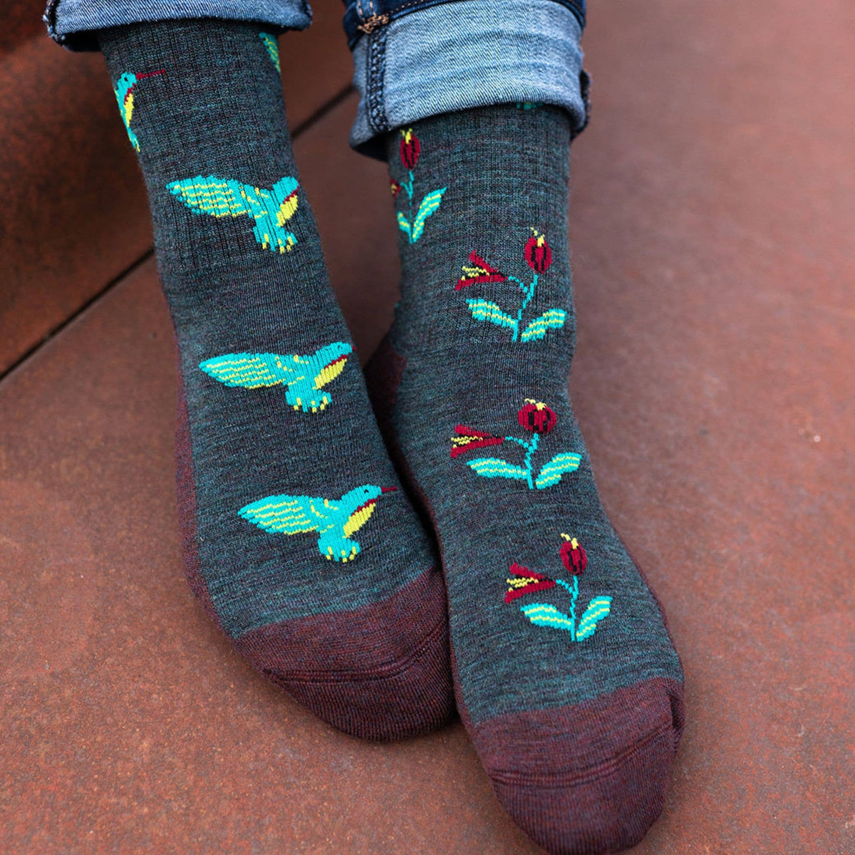 Friday Sock CO - Merino Wool Women&#39;s Socks | Hummingbird | Mismatched | Eco