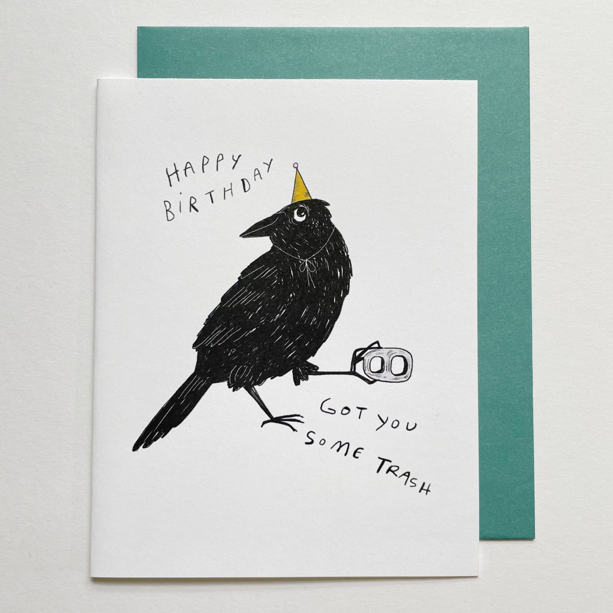 Kendra Lee Miller Art/Got You Some Trash Black Crow Birthday Card