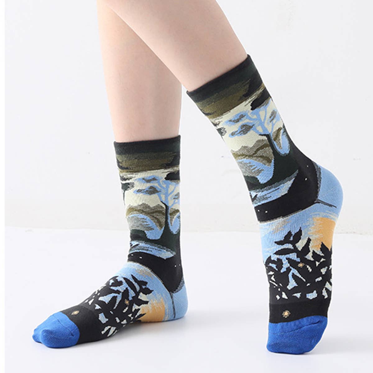 Yuppie Sox PLANT FLOWER PATTERN STREET SKATEBOARD SOCKS