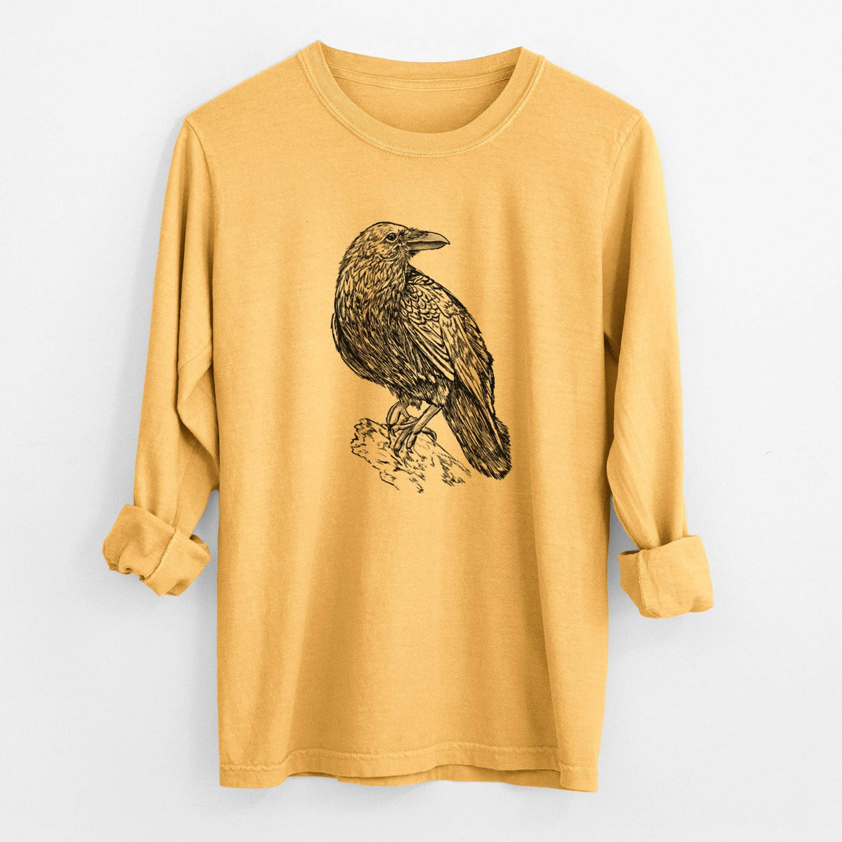 BeCause/Corvus corax - Common Raven - Heavyweight 100% Cotton Long Sleeve