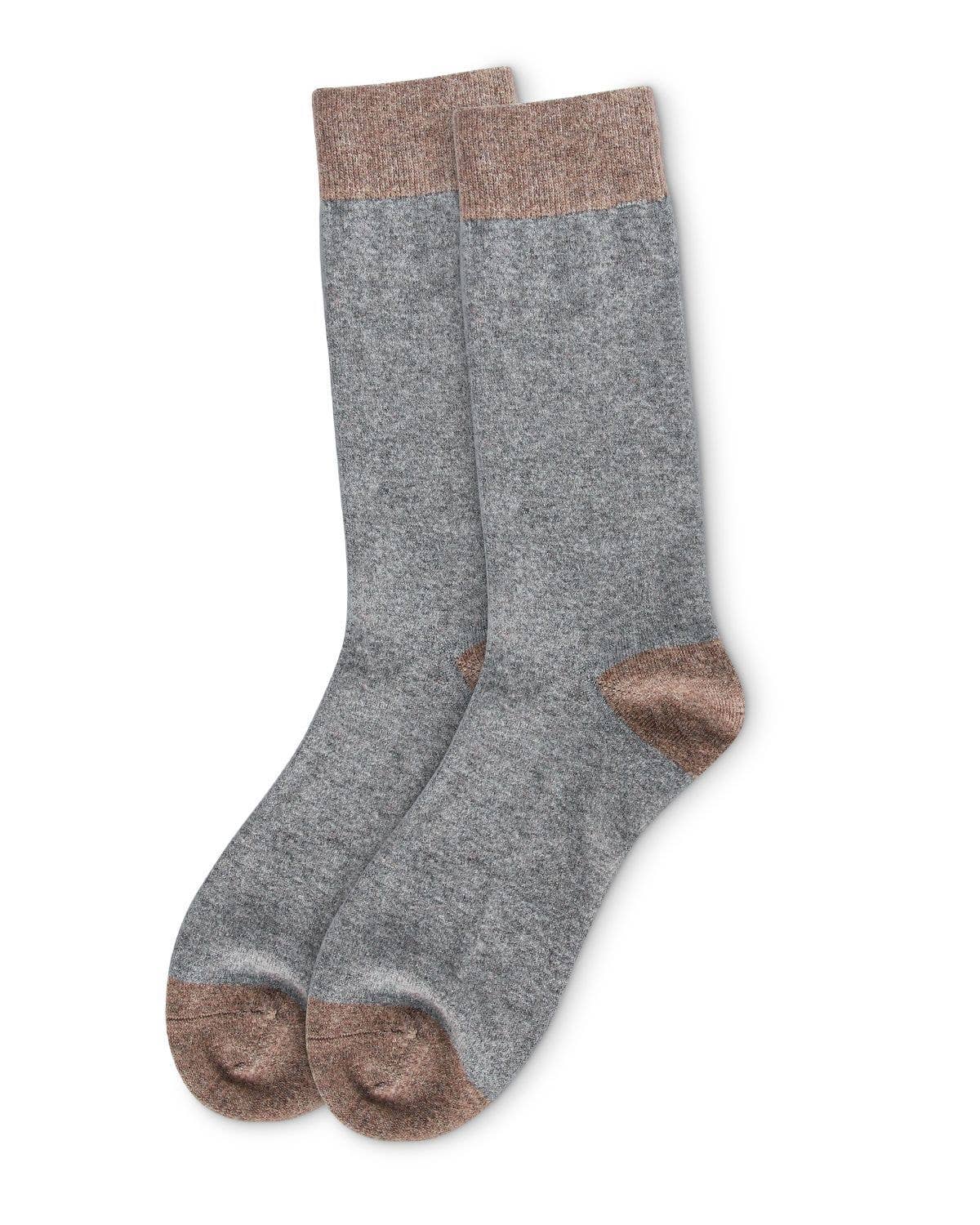 Memoi/Men's Fancy Heels Luxuriously Soft Cashmere Blend Crew Sock