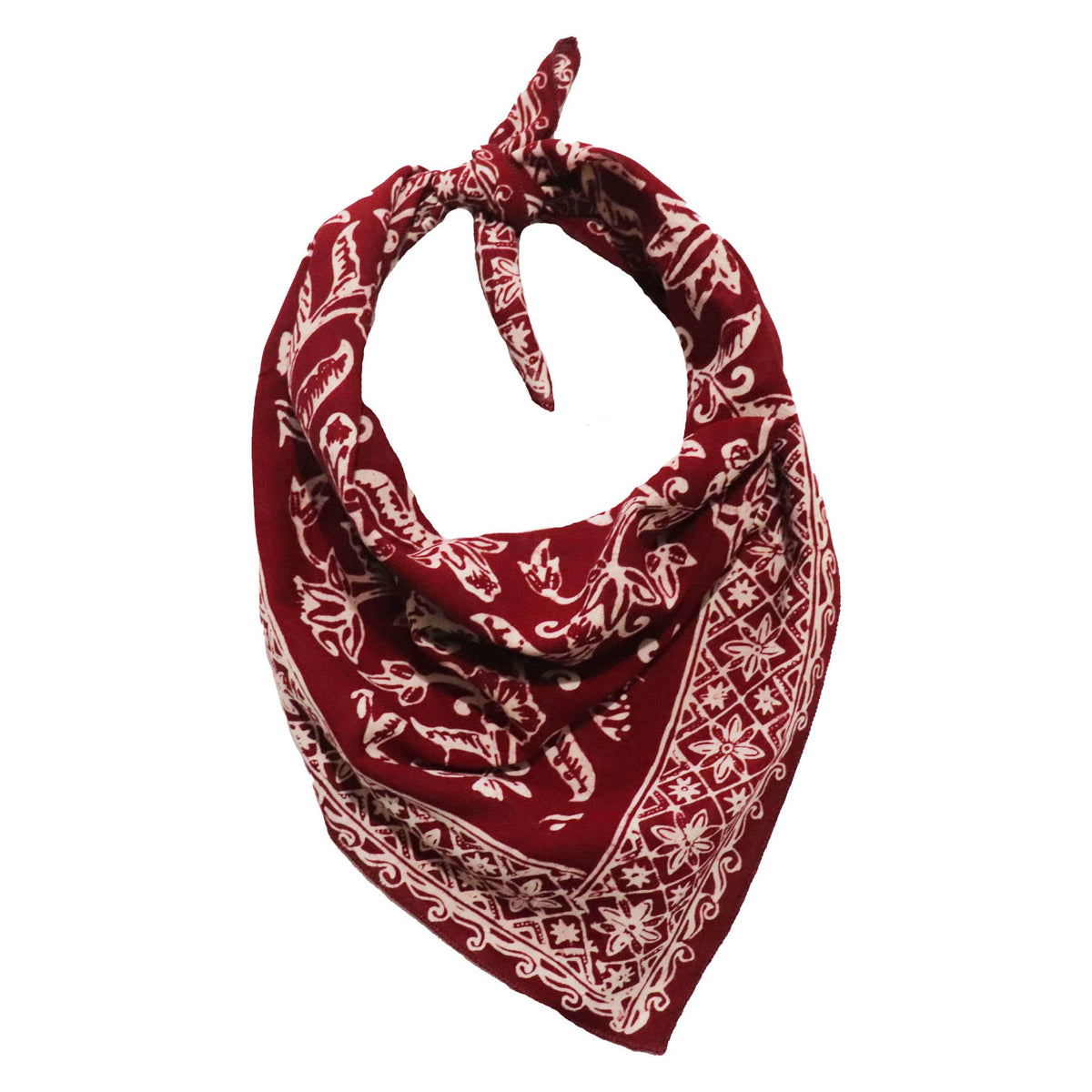 Kasih Coop/Hand Dyed Batik Bandana, 100% Soft Cotton, Cherish, Red