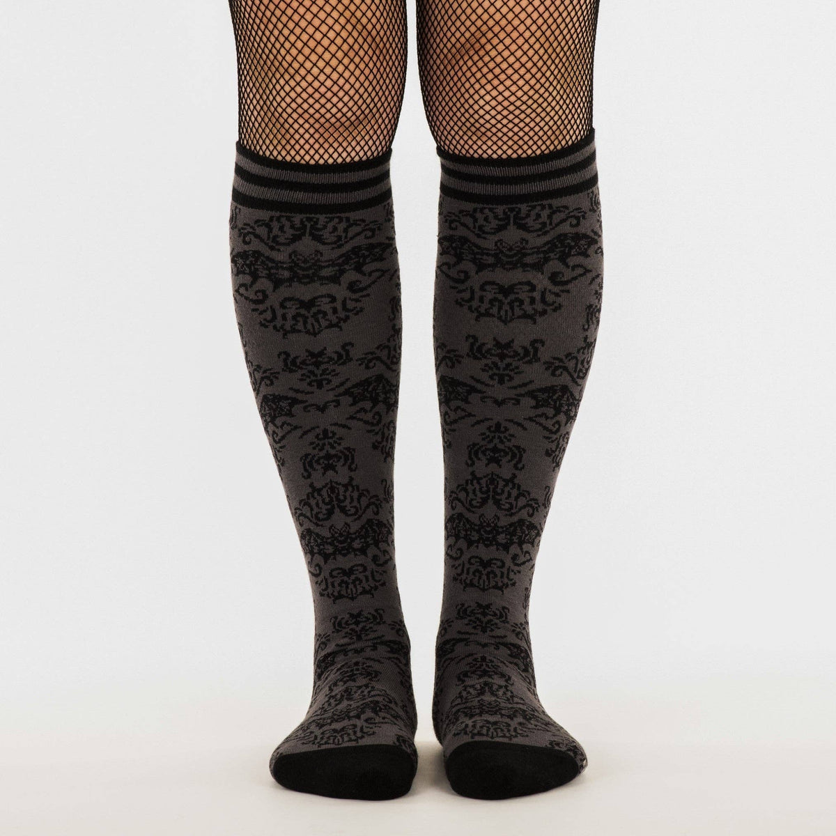 Foot Clothes/Bat Damask Knee High Socks