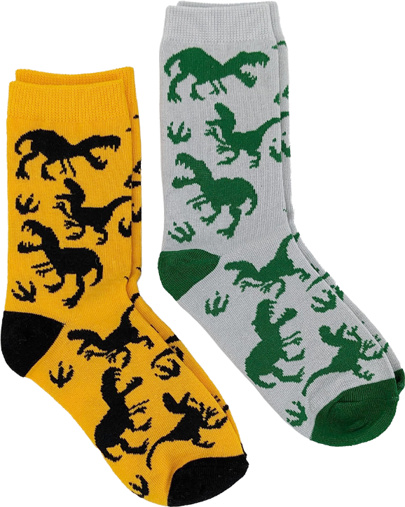 Sock Harbor/Kids Dinosaurs 2-Pack Socks (Ages 7-10)