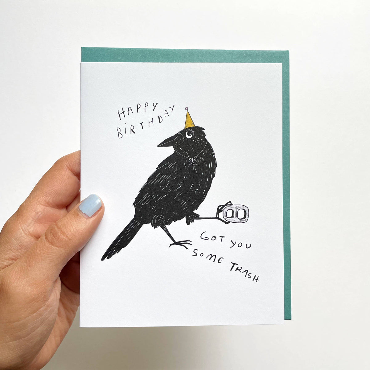 Kendra Lee Miller Art/Got You Some Trash Black Crow Birthday Card