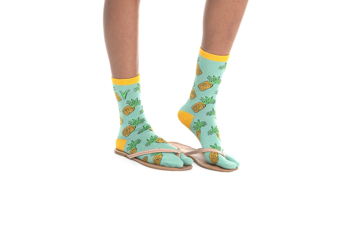 V-Toe Split Toe Novelty Pineapple Big Toe Tabi Socks