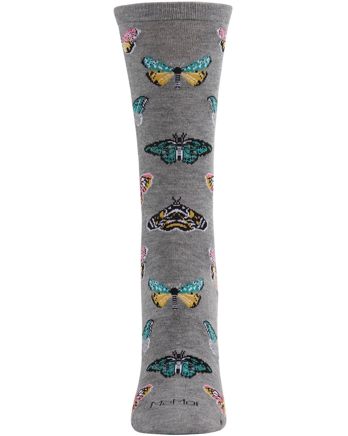 MeMo/Butterfly Bamboo Blend Crew Socks