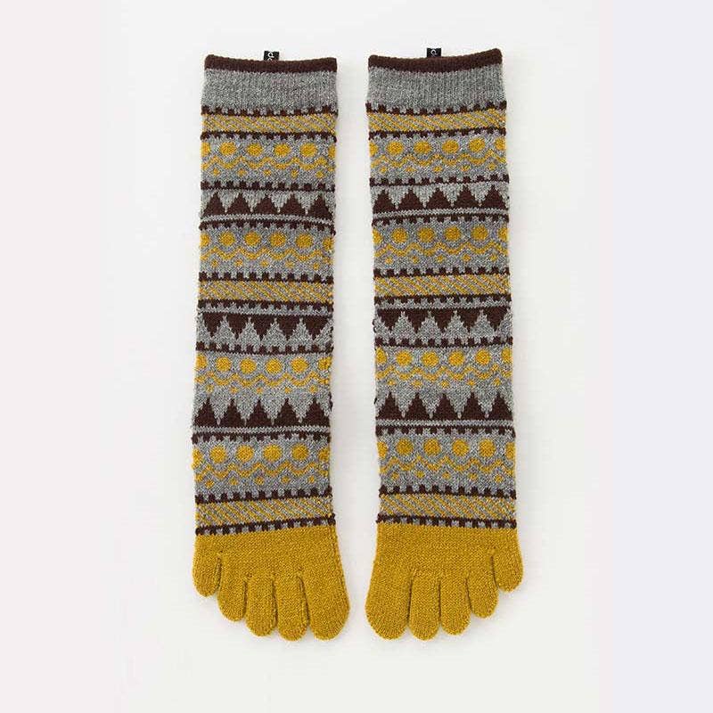 Knitdo/Wool Blend Forest Textile Midcalf Toe Socks