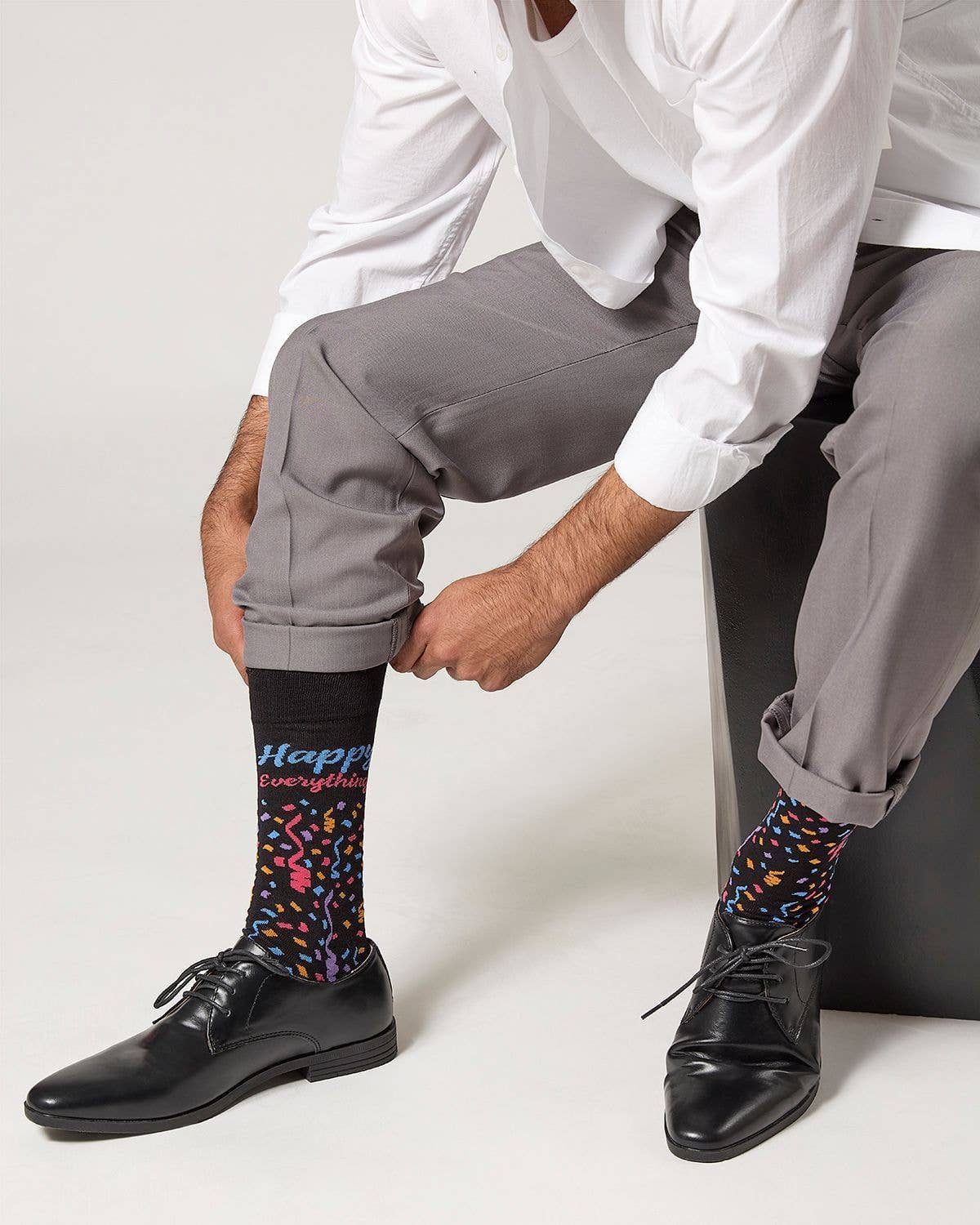 Memoi/Men's Happy Everything Rayon From Bamboo Crew Socks