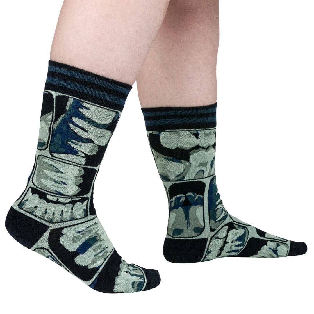 Foot Clothes/Too Cool for Flossing Teeth X-Ray Crew Socks