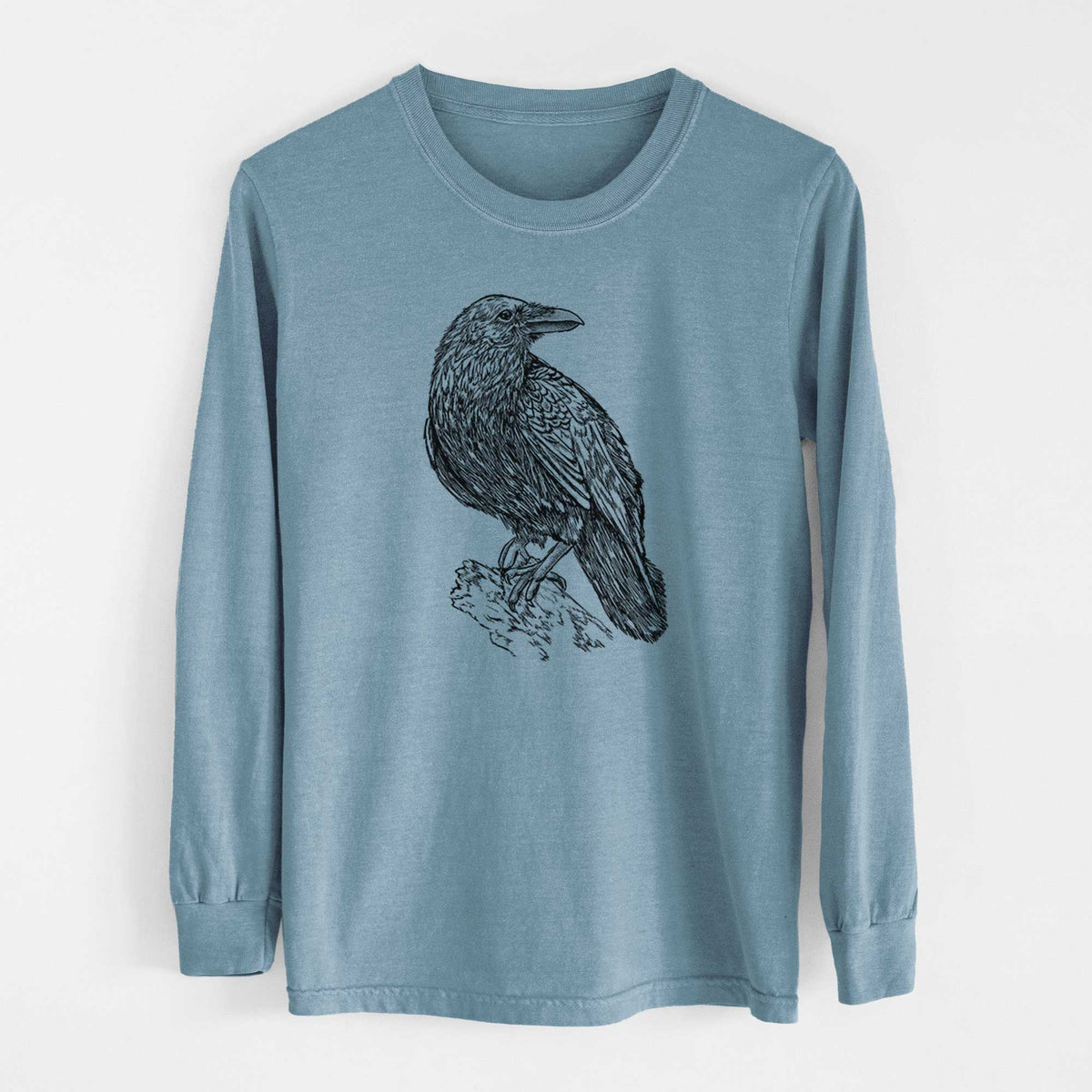 BeCause/Corvus corax - Common Raven - Heavyweight 100% Cotton Long Sleeve