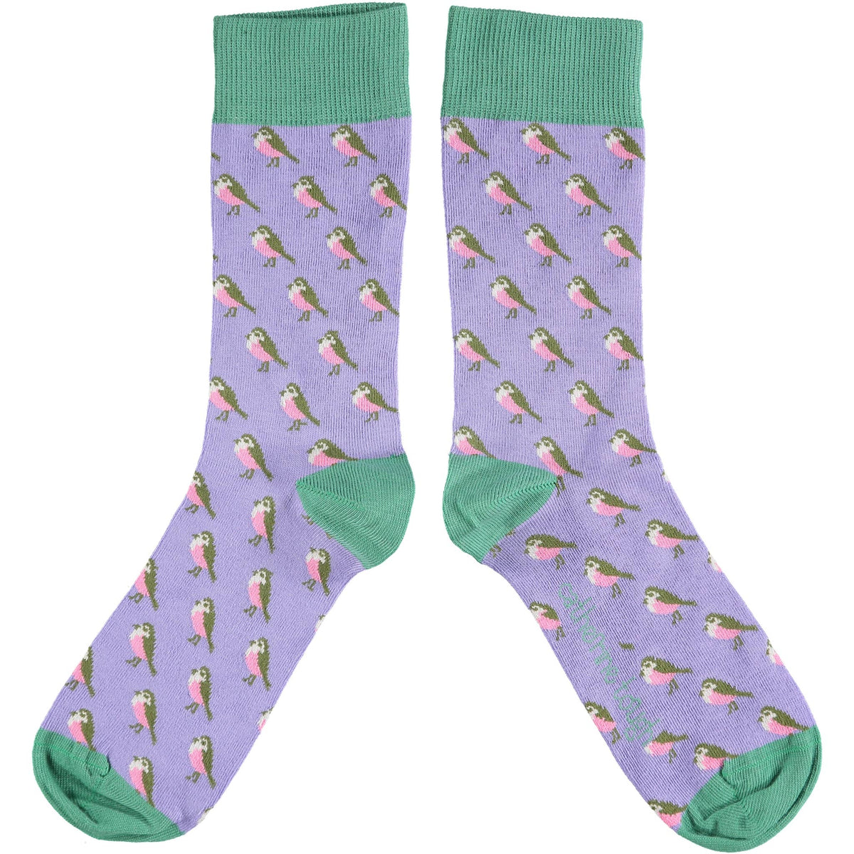 Catherine Tough Women&#39;s Organic Cotton Crew Sock: Turtle - smoky blue