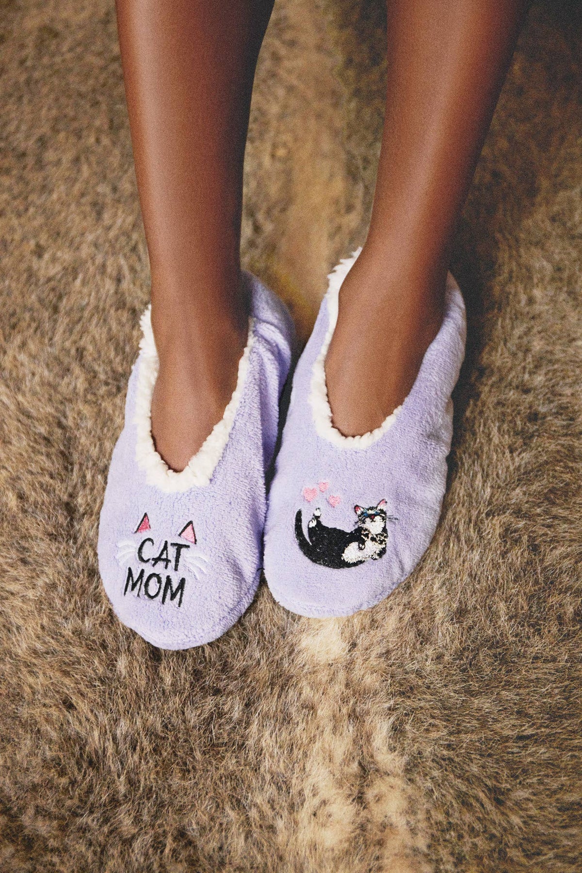 Memoi/Cat Mom Sherpa Lined Slippers