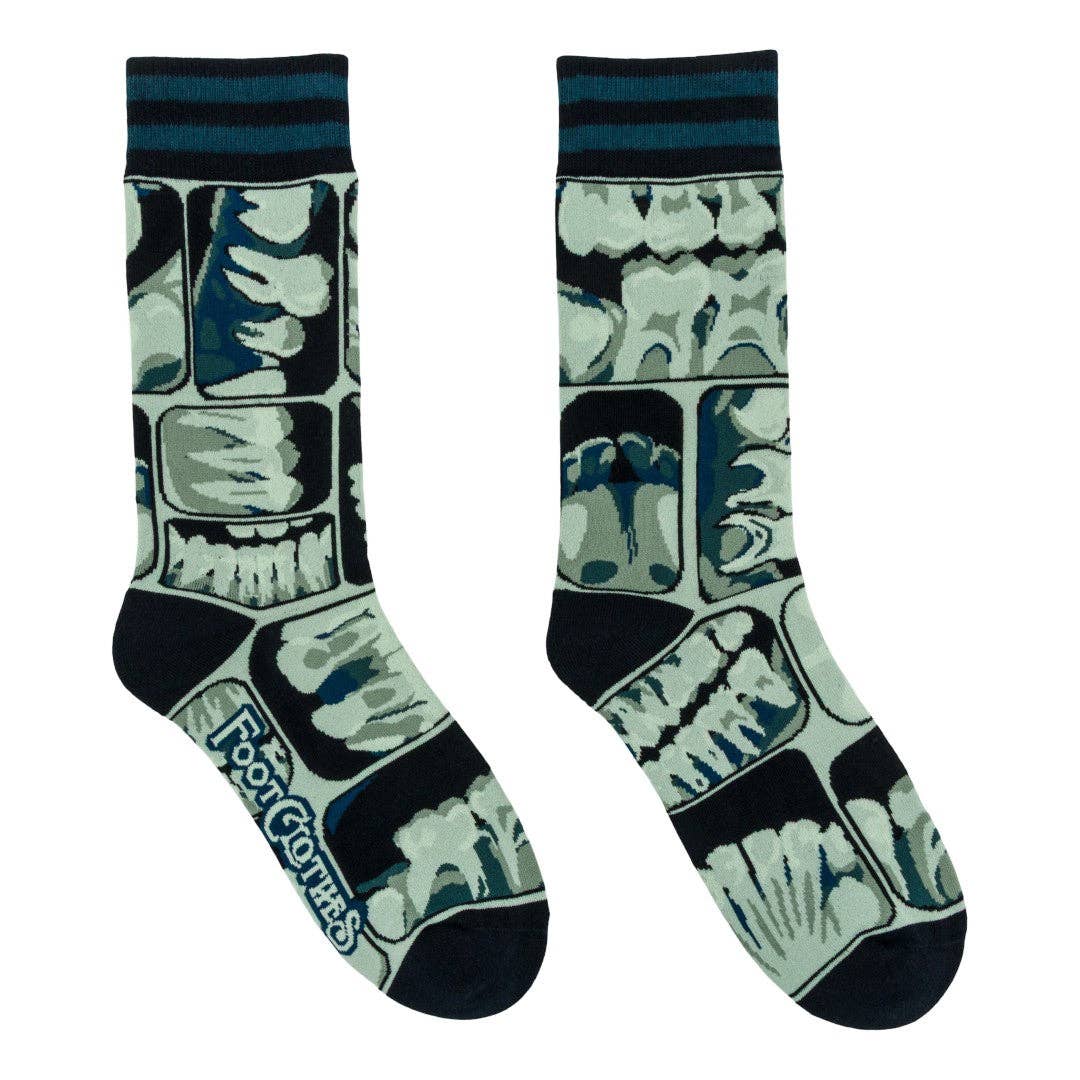 Foot Clothes/Too Cool for Flossing Teeth X-Ray Crew Socks