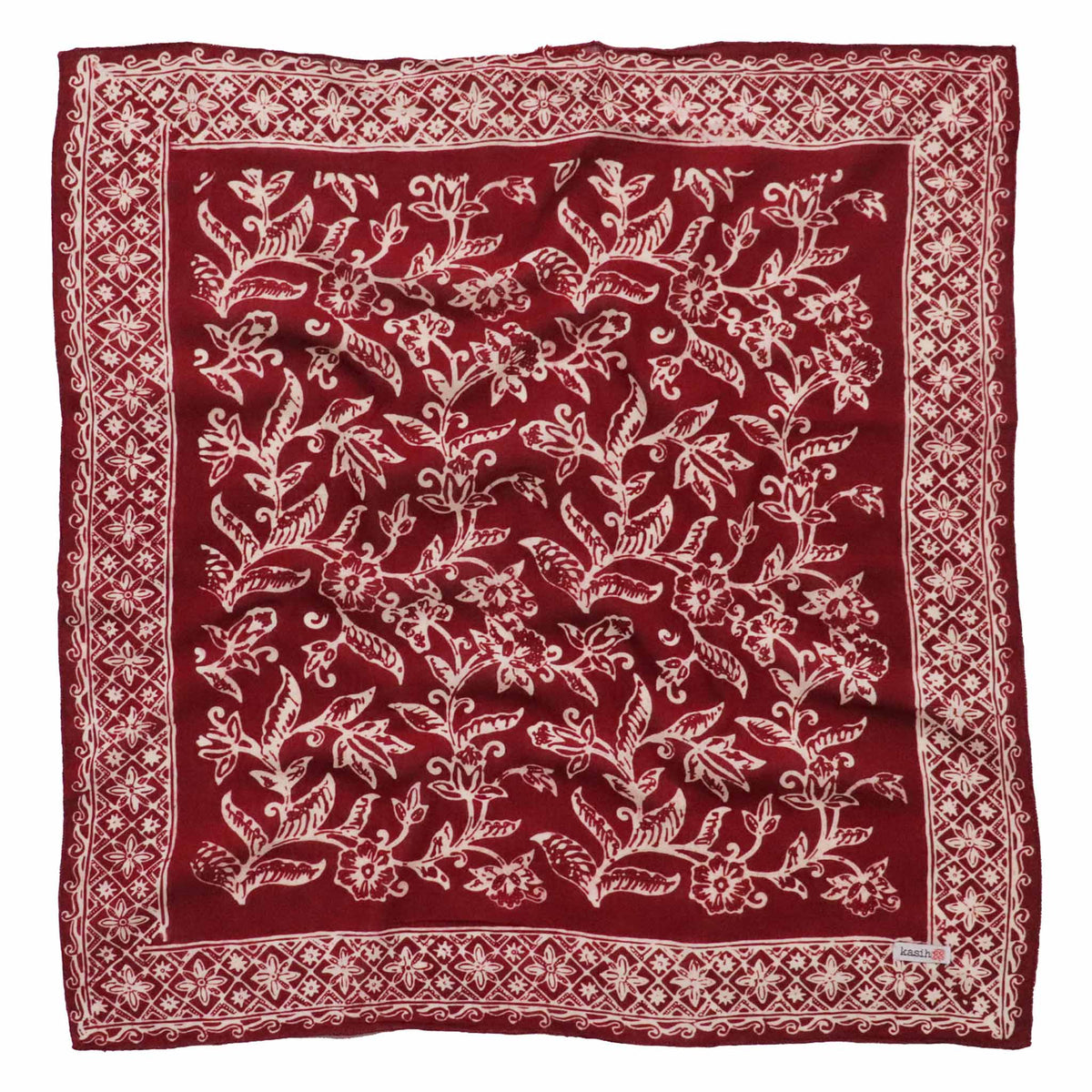 Kasih Coop/Hand Dyed Batik Bandana, 100% Soft Cotton, Cherish, Red