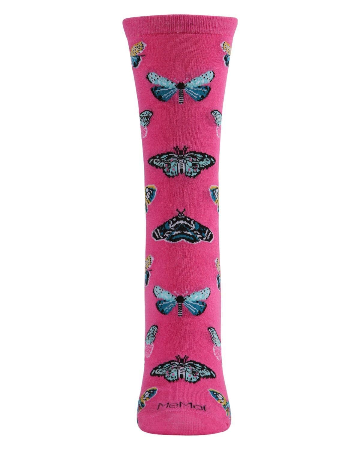 MeMo/Butterfly Bamboo Blend Crew Socks