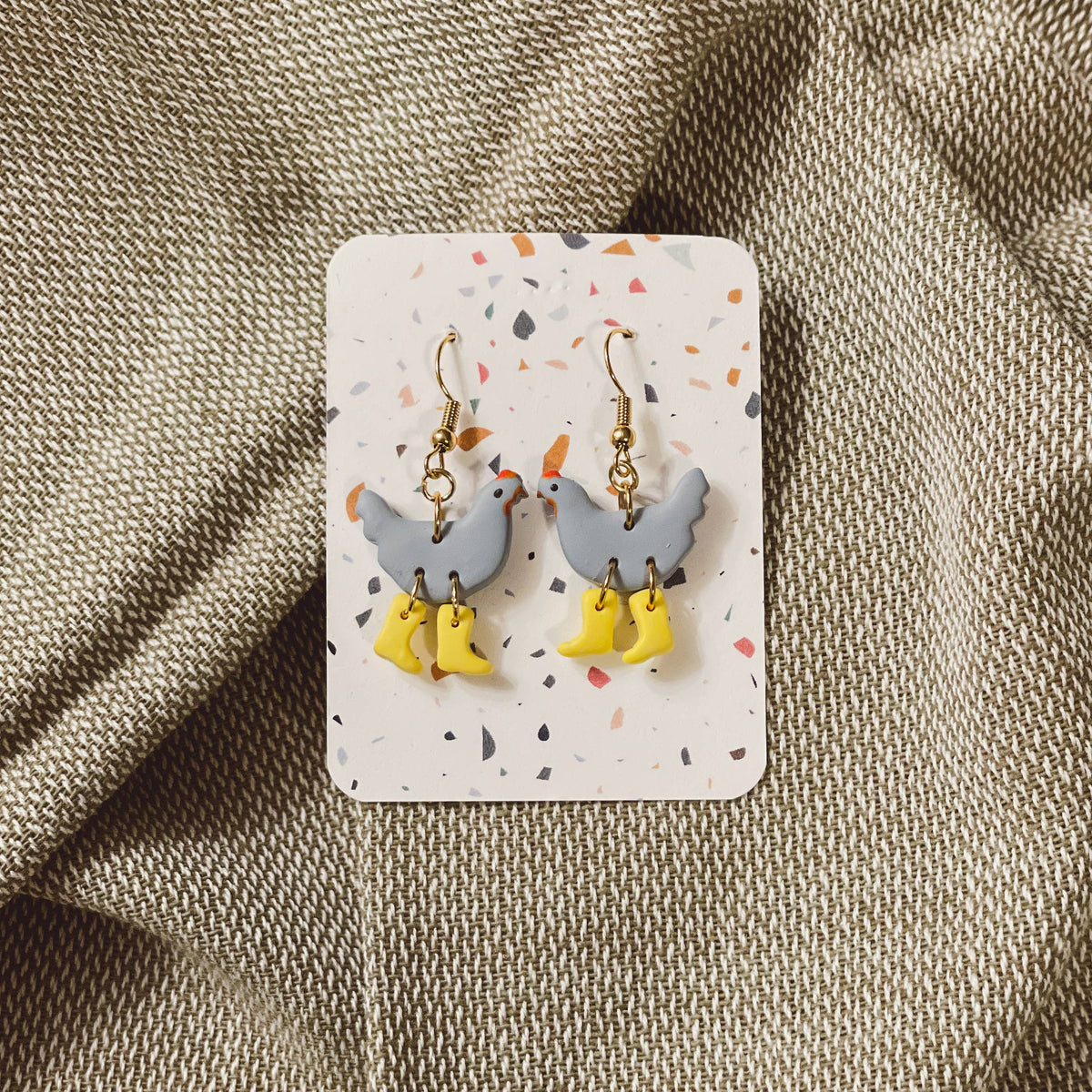 Sydni Carlson Art/Chickens with Boots Earrings