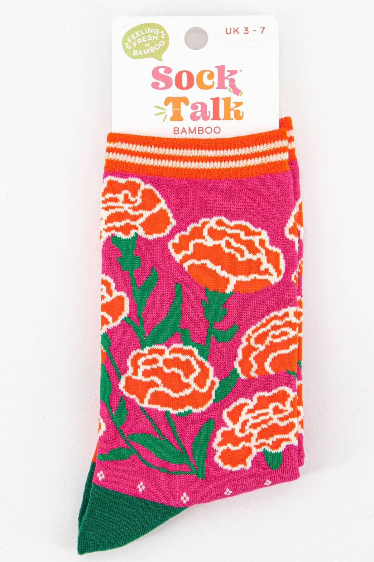 Sock Talk/Women's Carnation Floral Print Bamboo Socks