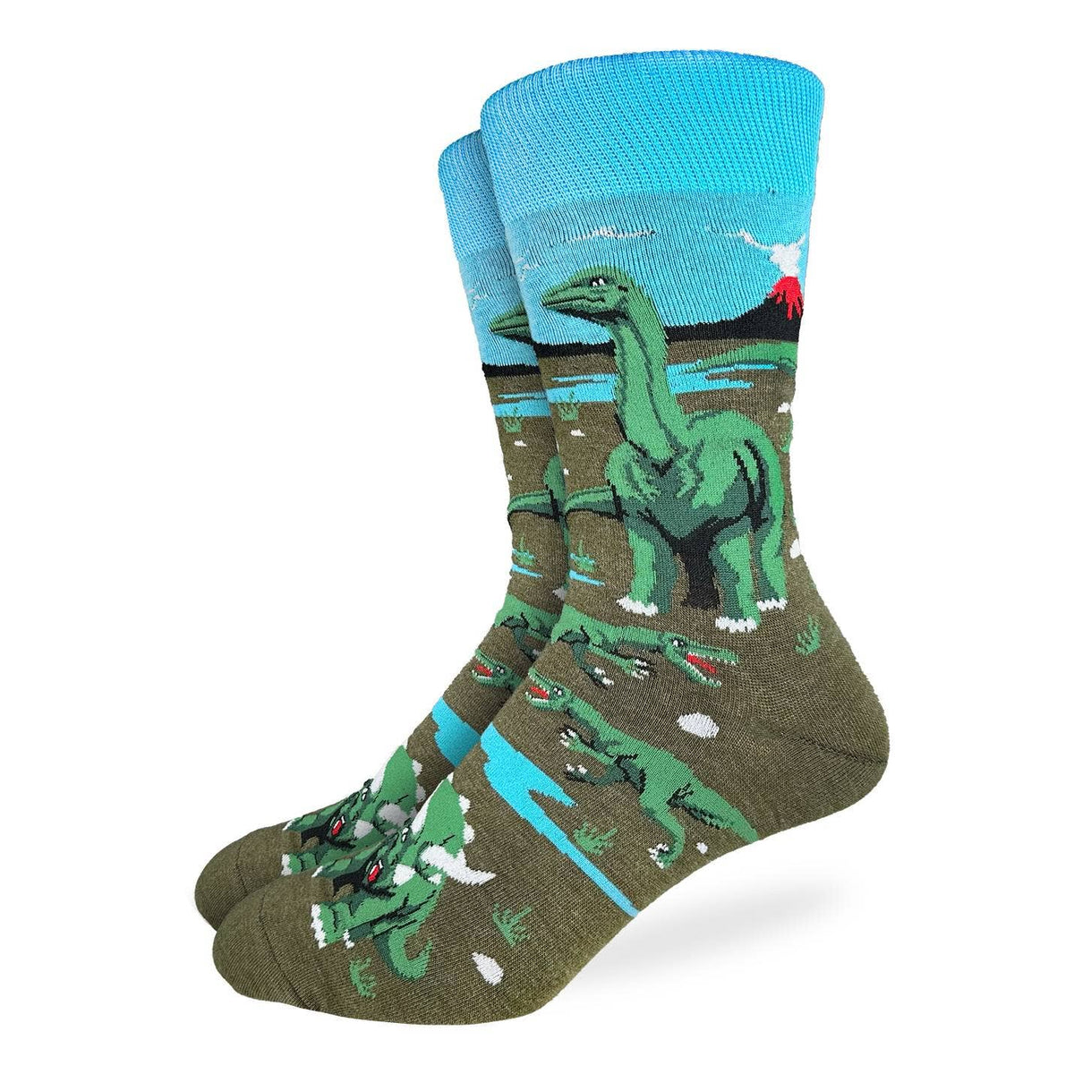 Good Luck Socks/Men&#39;s Big &amp; Tall Dinosaur World Socks