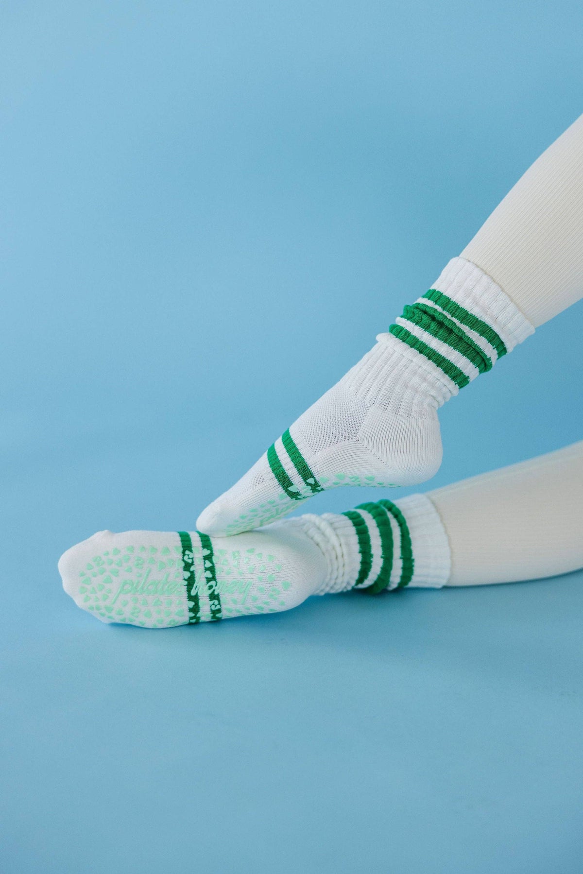 Pilates Honey/Vintage Tube Green Grip Sock