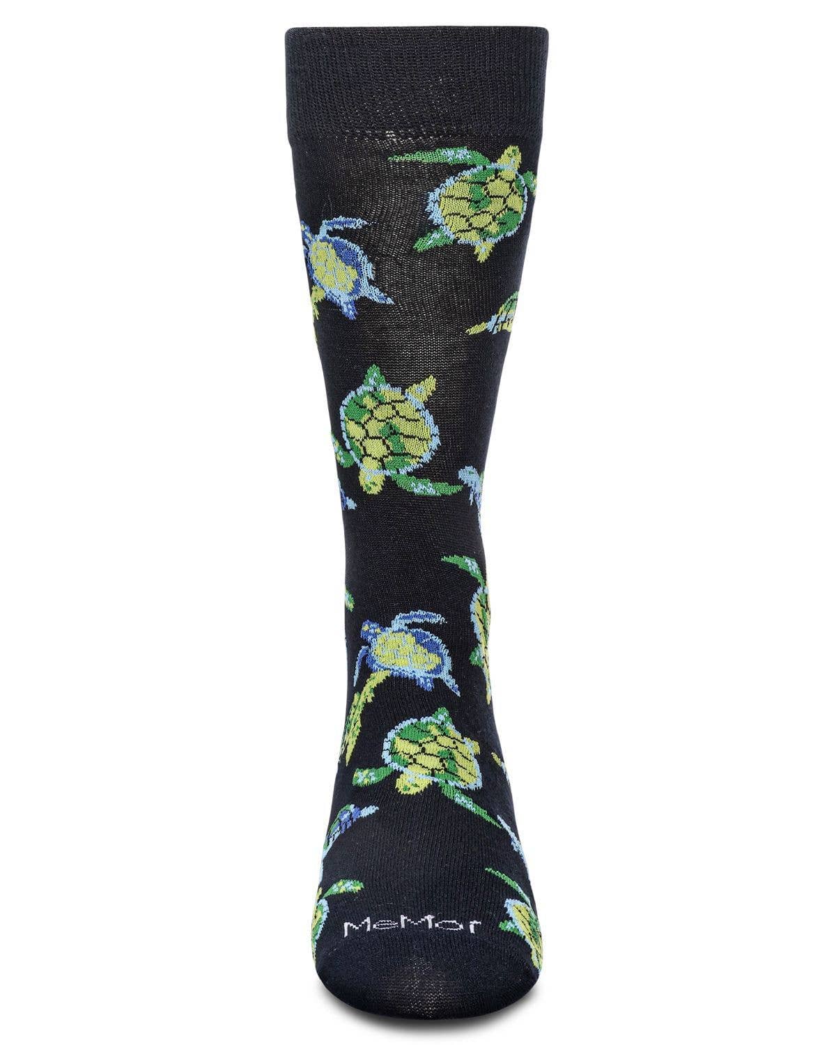 Memoi Men&#39;s Turtles Bamboo Crew Socks