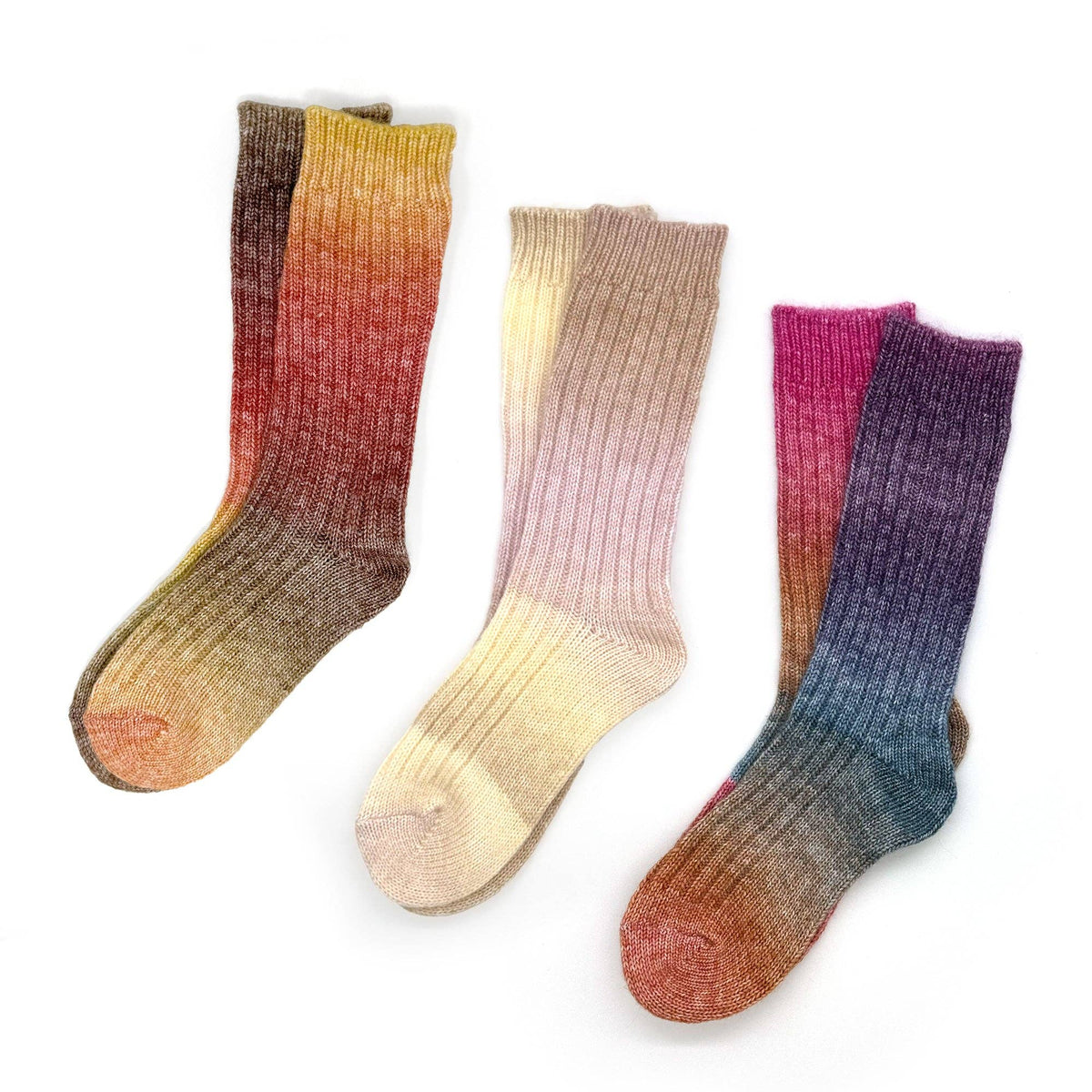 Rainbow Unicorn Birthday Surprise/Ombre Sunset Socks – Cozy Gradient Knit Socks for Fall &amp; Win