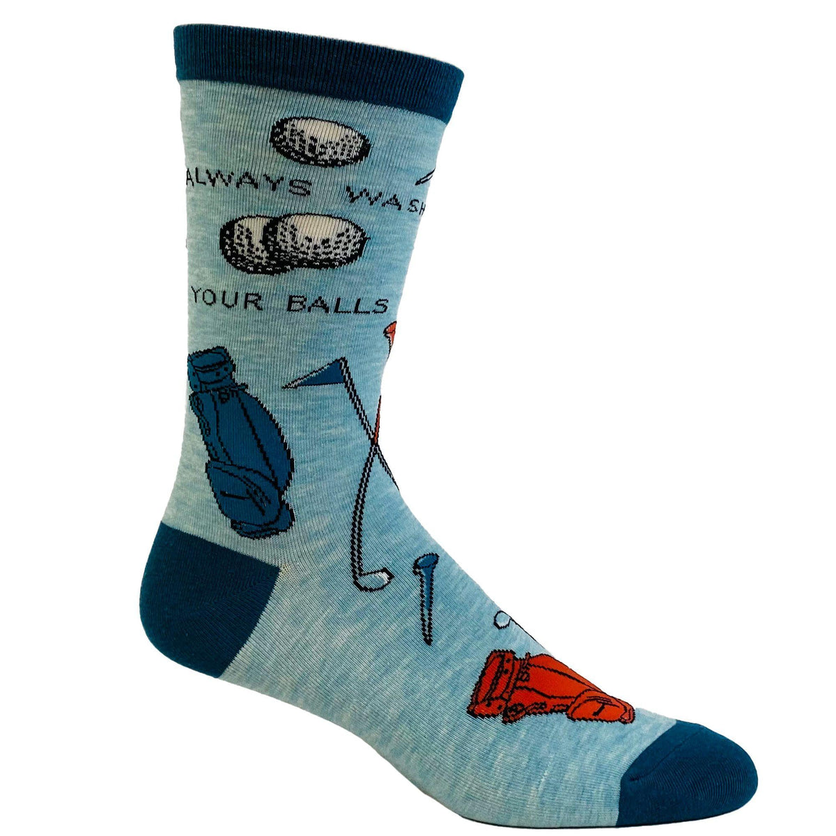 Crazy Dog/Men&#39;s Always Wash Your Balls Golf Socks Golfing Sock Gift