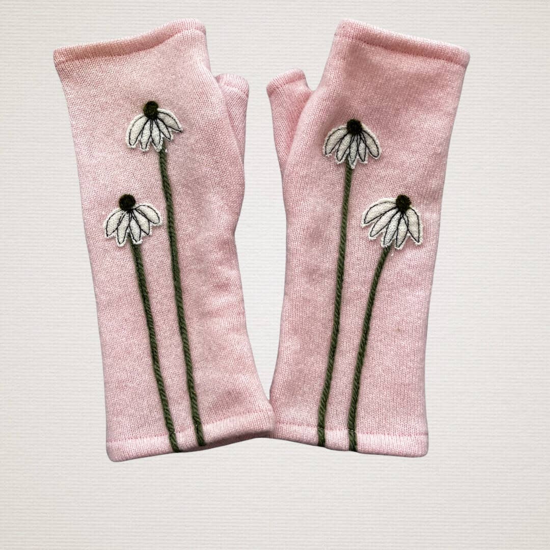 Sardine Fingerless Cashmere Gloves-Coneflower