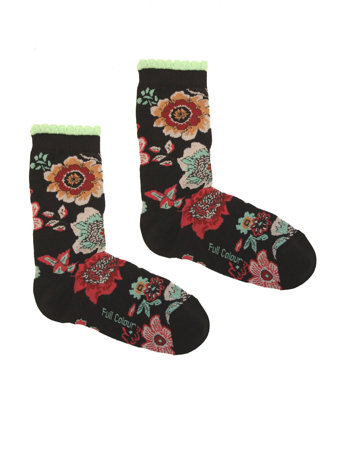 Full Colour - BLACK ZINNIA SOCKS